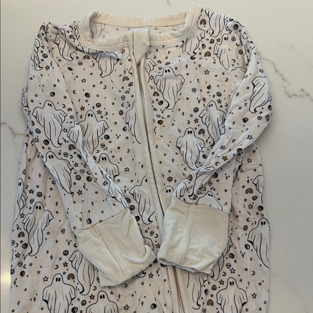 Ghost Print Kids Footie Pajamas